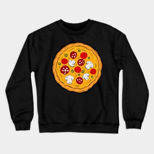 Detailed Pizza Colored Sketch Crewneck Sweatshirt